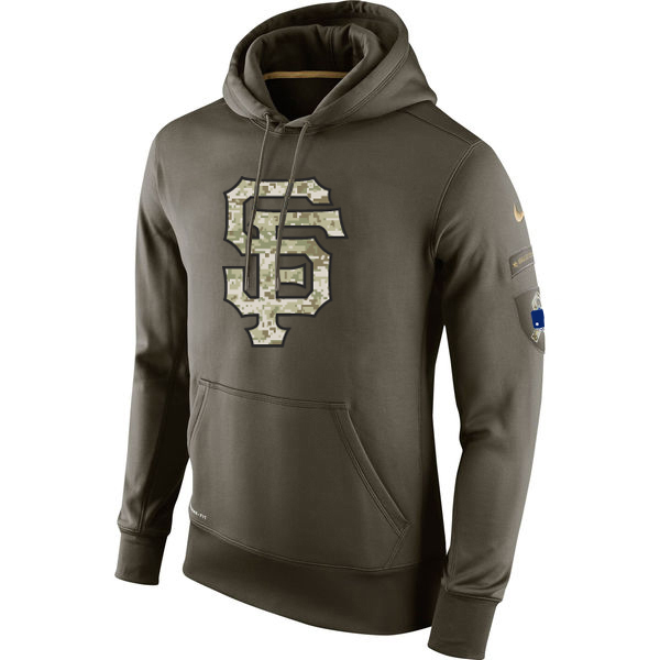 MLB Men San Francisco Giants Nike Olive Salute To Service KO Performance Hoodie Green->toronto blue jays->MLB Jersey